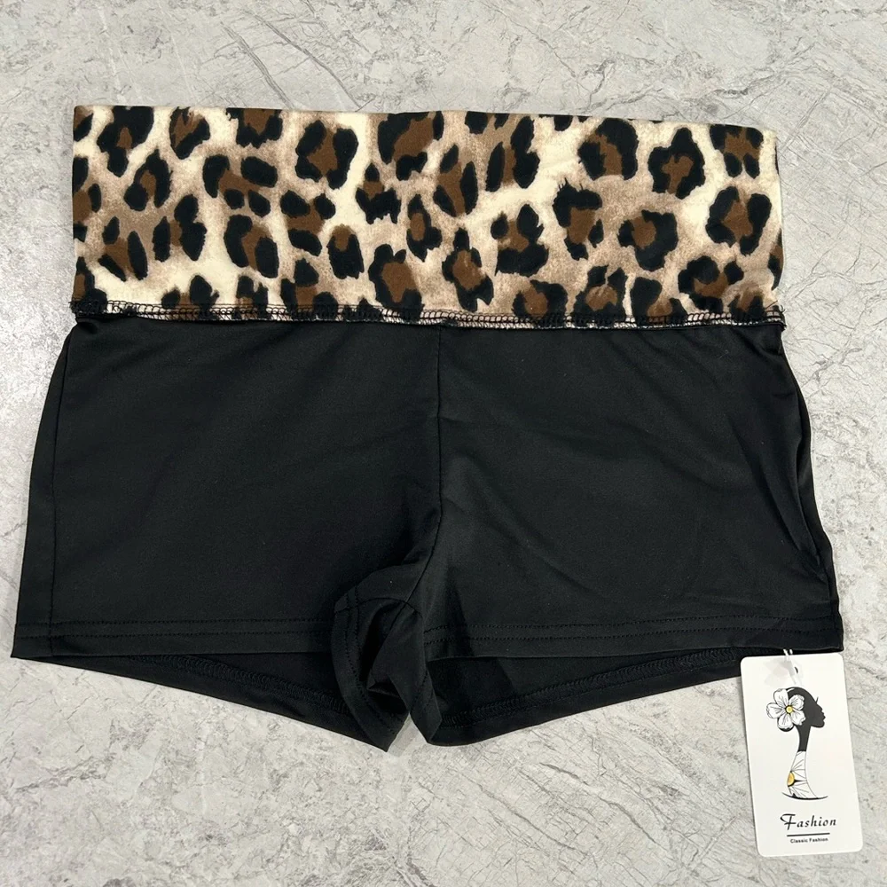 Leopard Fold Over Waist Sexy Club Fashion Low Mini Hot Sweet Y2K Party Shorts - Picture 2 of 2